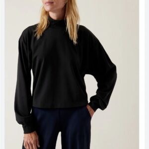 Athleta black Venice mock high neck long sleeve Athleisure